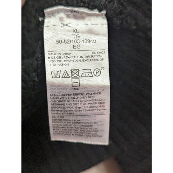 Black chunky knit zip cardigan by Banana Republic Limited Edition black label XL - Picture 4 of 12